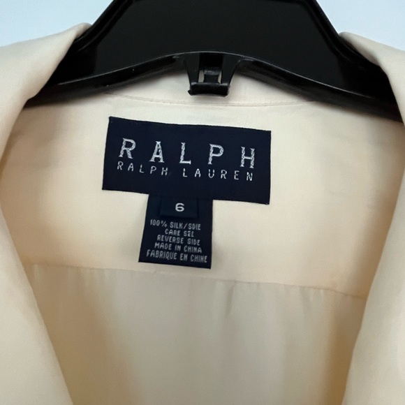 RALPH Ralph Lauren 100% silk cream button-down - Picture 3 of 3